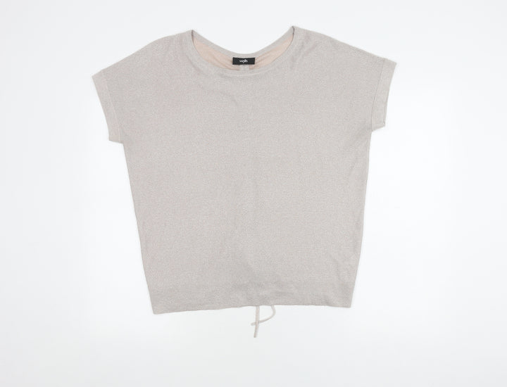 Wallis Women's Beige Knit Top M Round Neck