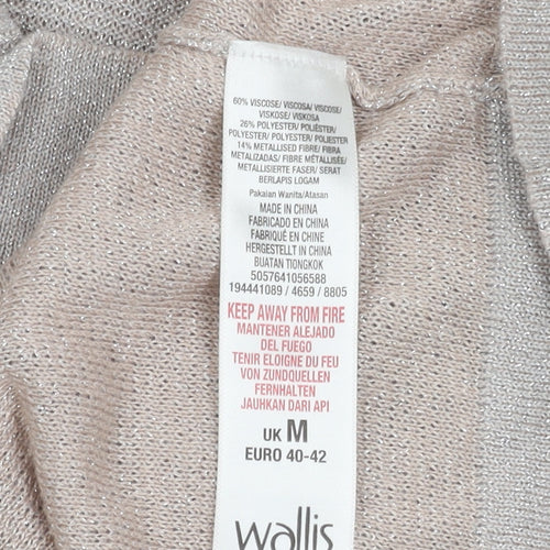 Wallis Women's Beige Knit Top M Round Neck