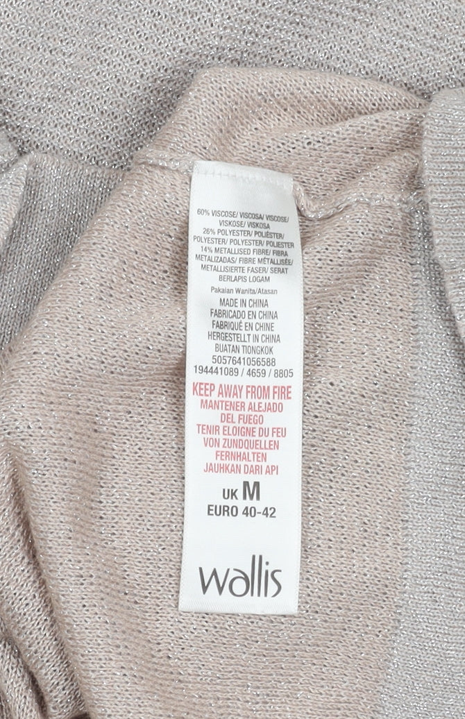 Wallis Women's Beige Knit Top M Round Neck