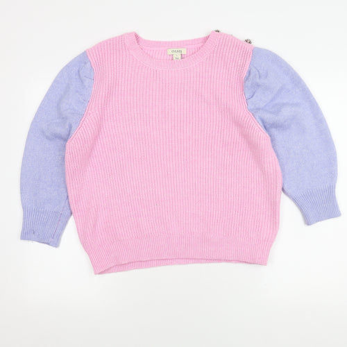 Oasis Women's Pink Pullover Jumper - Size L