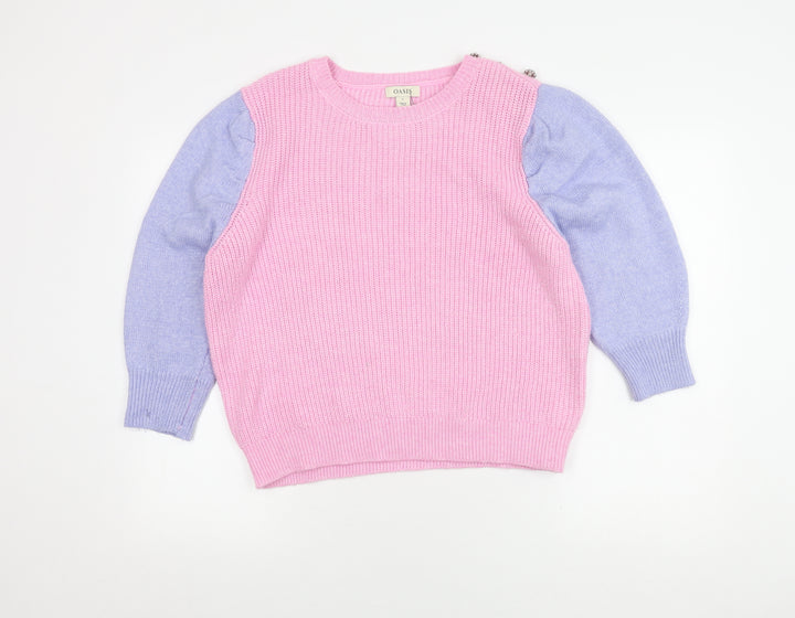 Oasis Women's Pink Pullover Jumper - Size L