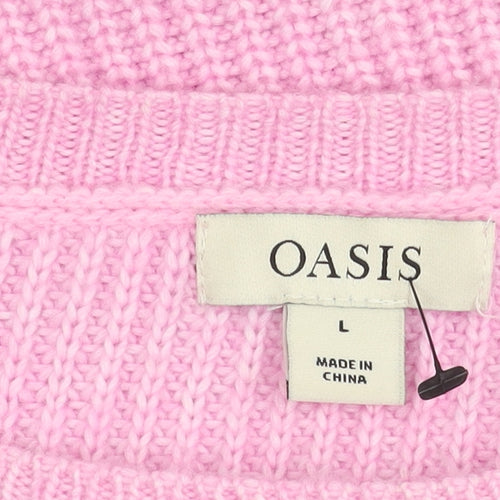 Oasis Women's Pink Pullover Jumper - Size L
