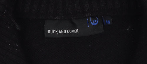 Duck and Cover Men's Black Medium Full Zip Jumper