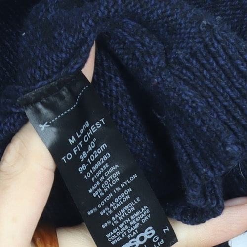 ASOS DESIGN Men's Black M Full Zip Cotton Jumper