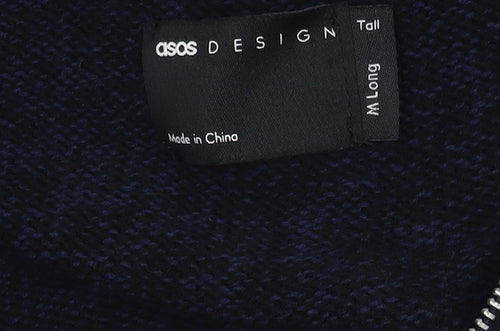 ASOS DESIGN Men's Black M Full Zip Cotton Jumper
