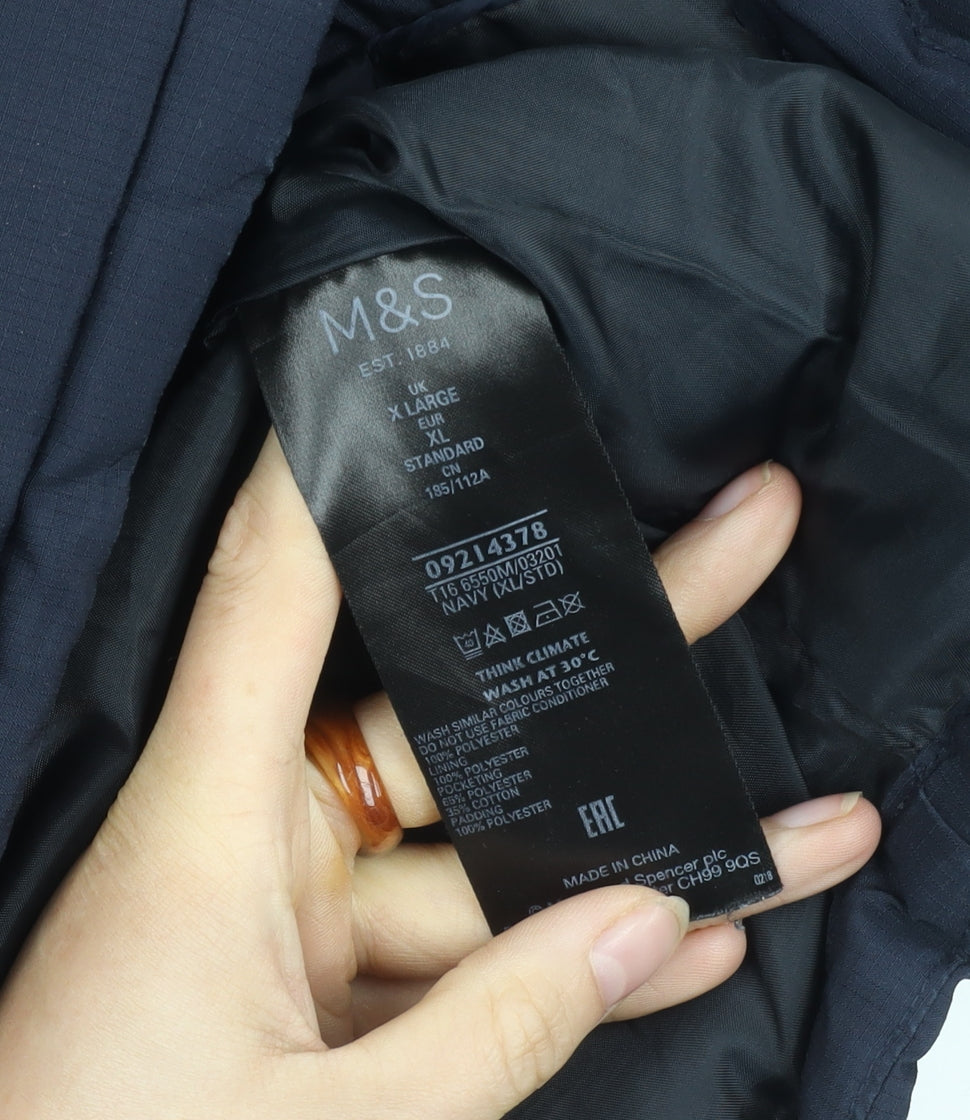 Marks and Spencer Men's XL Blue Puffer Jacket