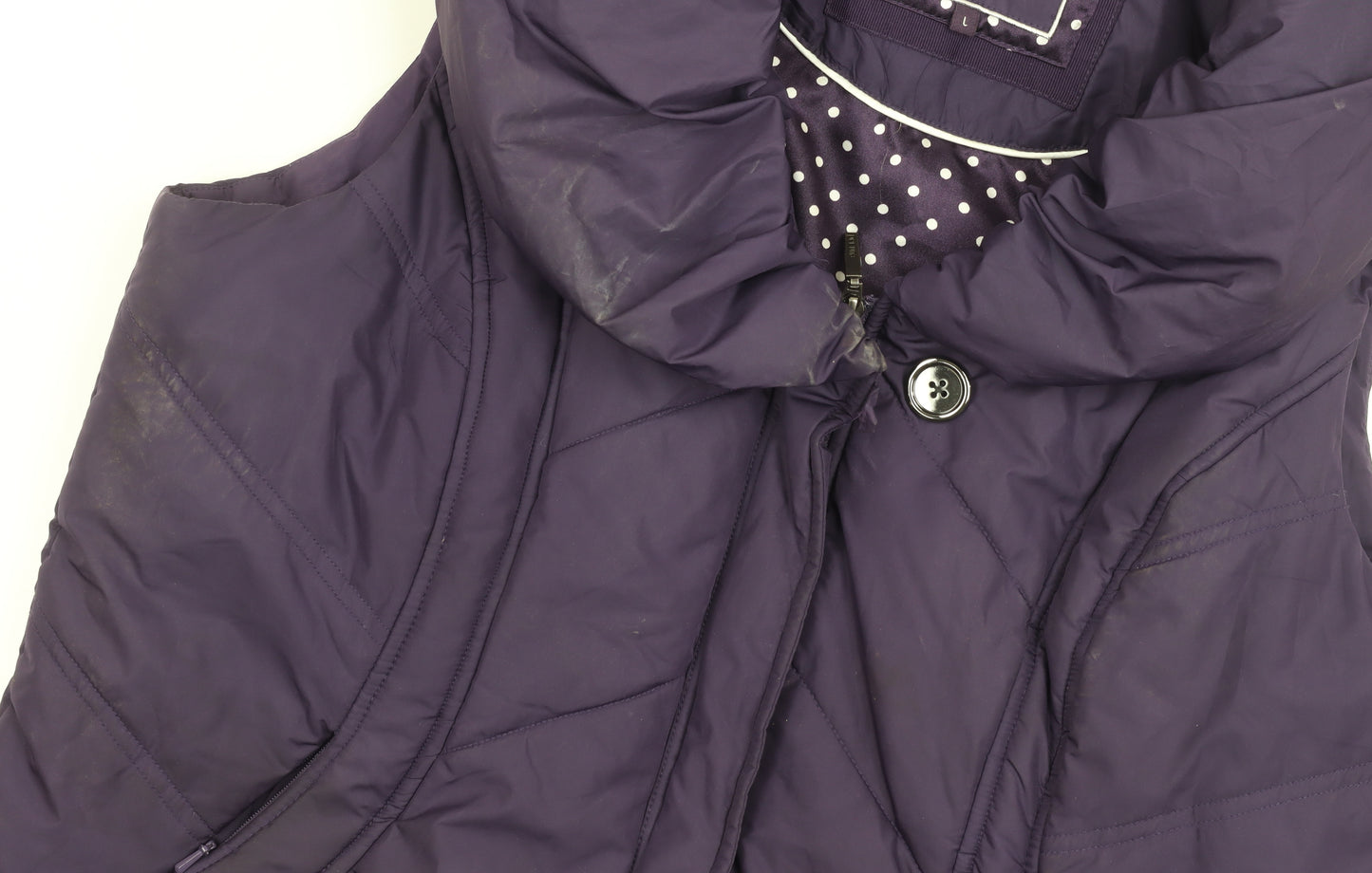 Per Una Women's Purple Puffer Waistcoat L