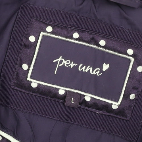 Per Una Women's Purple Puffer Waistcoat L