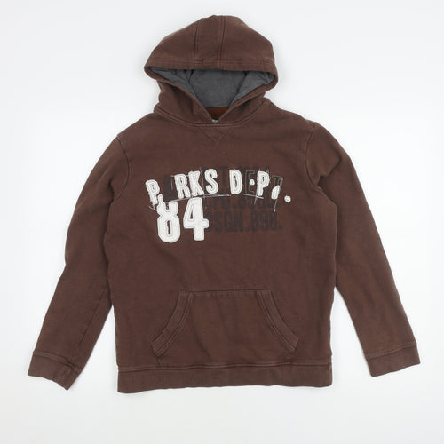 Marks and Spencer Girls Brown Hoodie, 13-14 Years, Cotton Blend