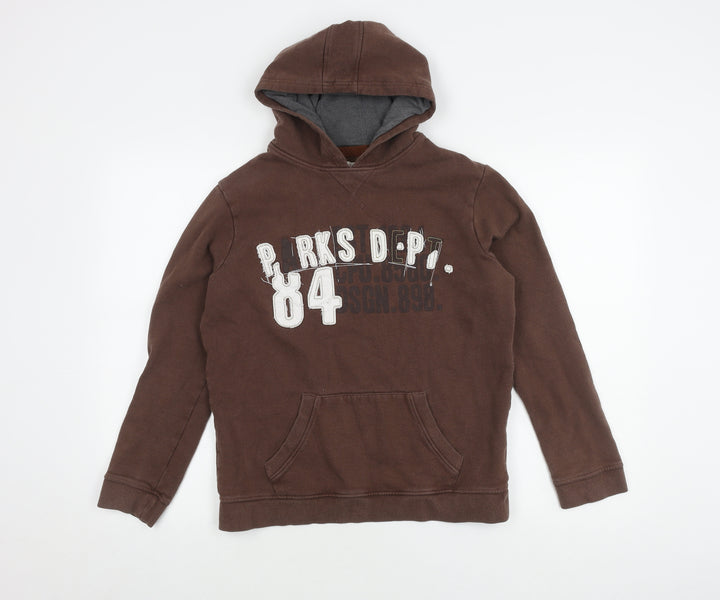 Marks and Spencer Girls Brown Hoodie, 13-14 Years, Cotton Blend
