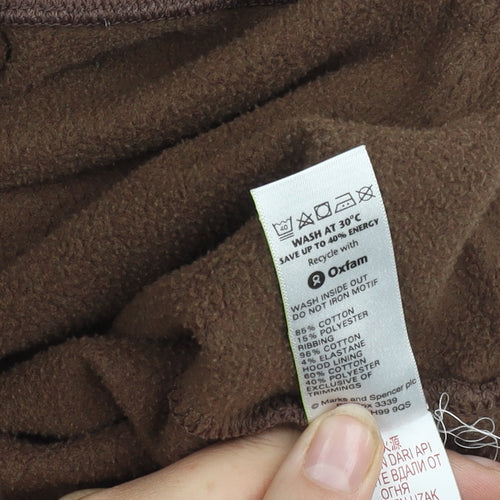 Marks and Spencer Girls Brown Hoodie, 13-14 Years, Cotton Blend
