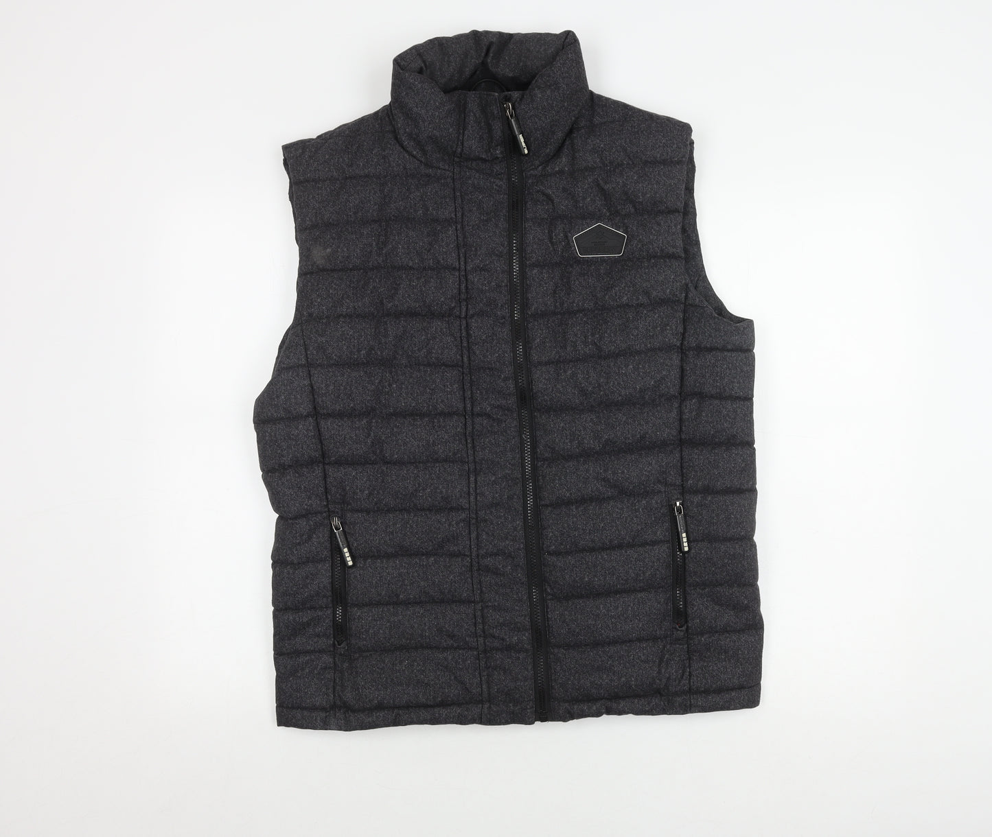 Superdry Men's Black Puffer Jacket L with Logo