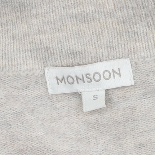 Monsoon Women's Grey Cardigan, Size S, V-Neck