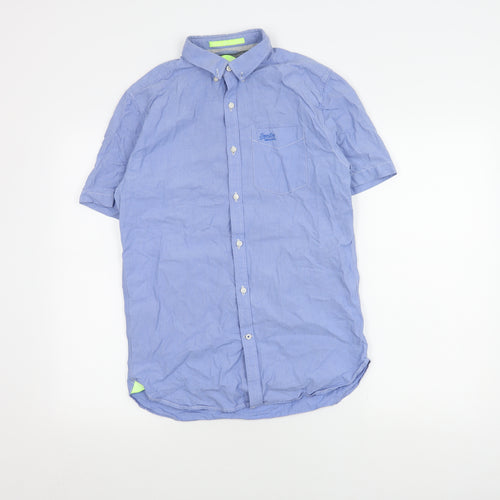 Superdry Men's Blue Button-Up Shirt M