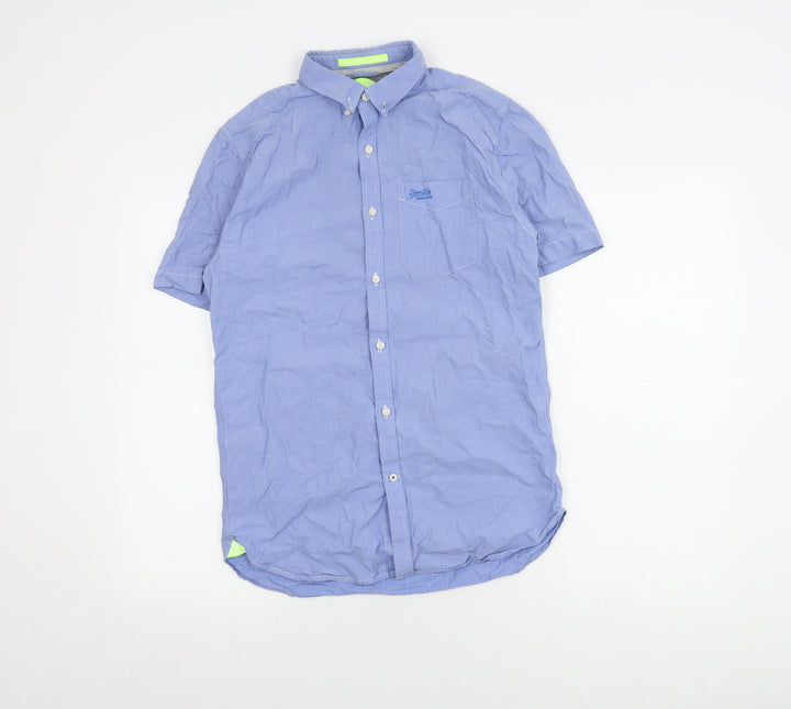 Superdry Men's Blue Button-Up Shirt M