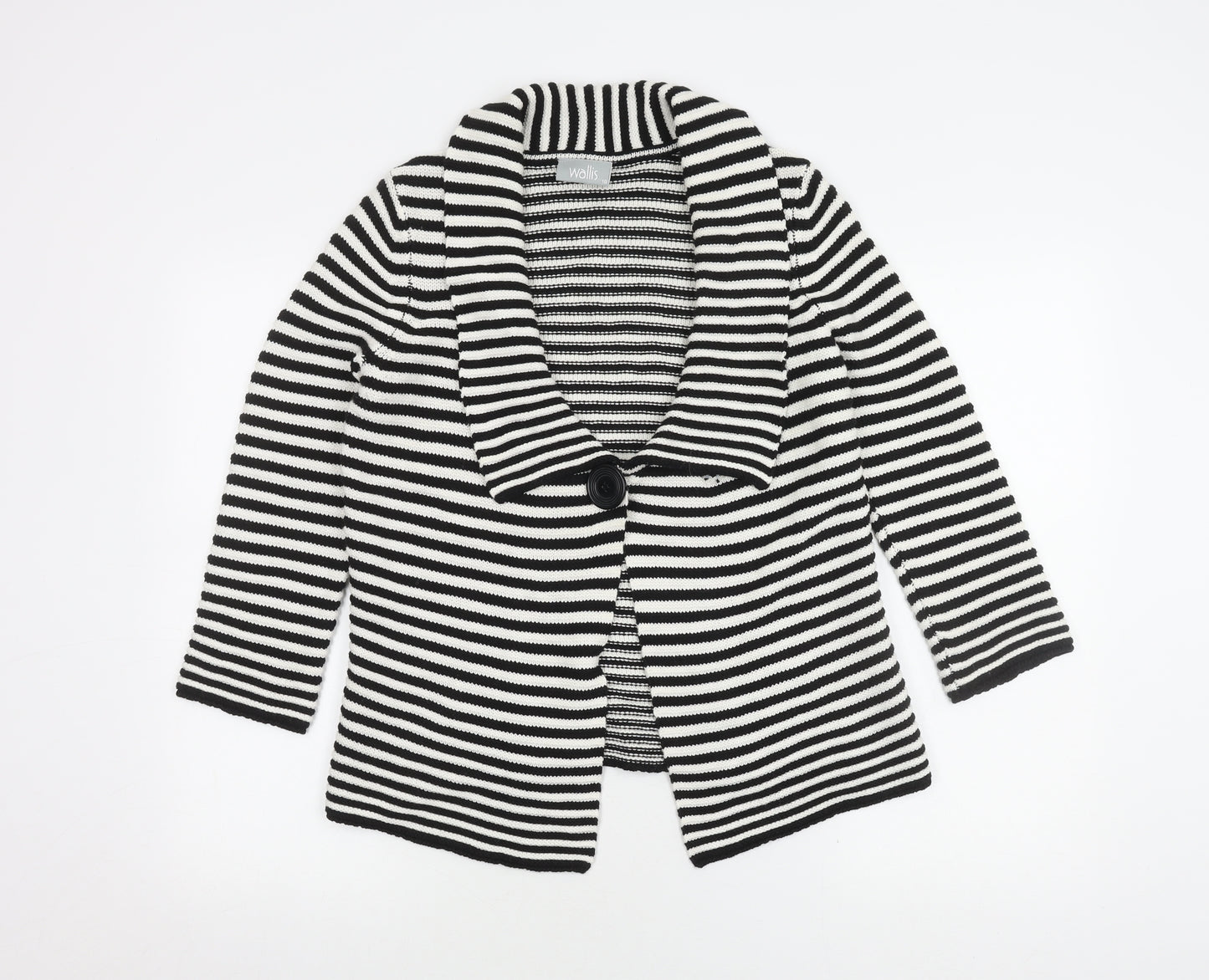 Wallis Women's Black Striped Cardigan Size 10
