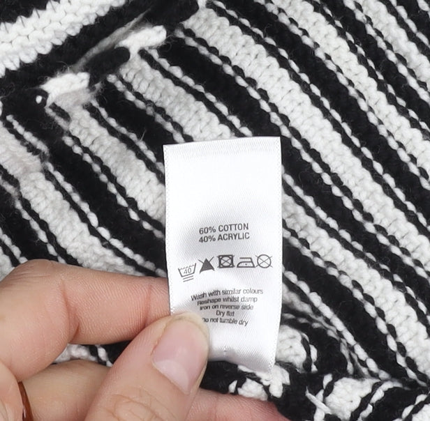 Wallis Women's Black Striped Cardigan Size 10