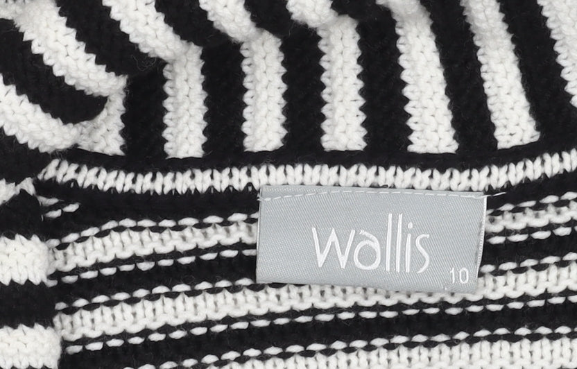 Wallis Women's Black Striped Cardigan Size 10