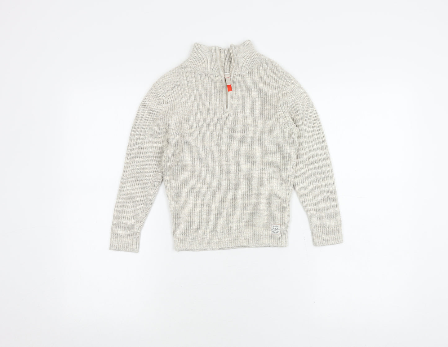 H&M Boys Beige Cotton High Neck Pullover Jumper 4-6 Years