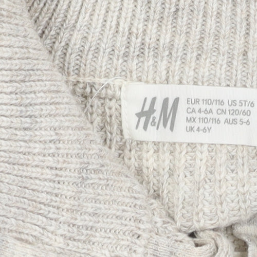 H&M Boys Beige Cotton High Neck Pullover Jumper 4-6 Years