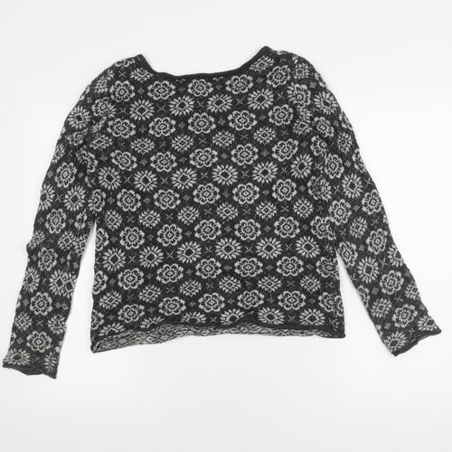 H&M Women's L Black Geometric Knit Jumper