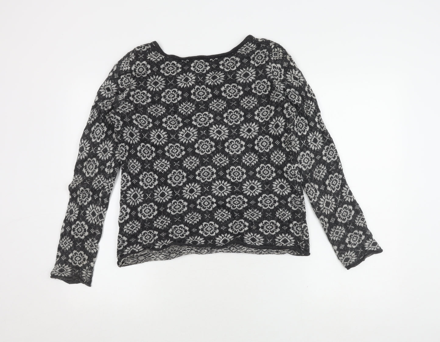 H&M Women's L Black Geometric Knit Jumper