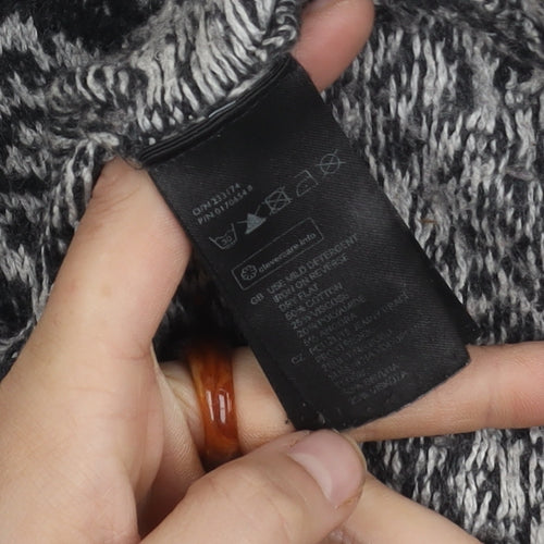 H&M Women's L Black Geometric Knit Jumper