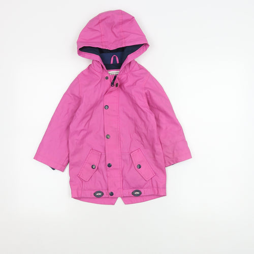 Lily & Dan Pink Girls Rain Coat 3-4 Years Hooded Mid-Length