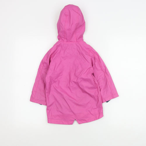 Lily & Dan Pink Girls Rain Coat 3-4 Years Hooded Mid-Length