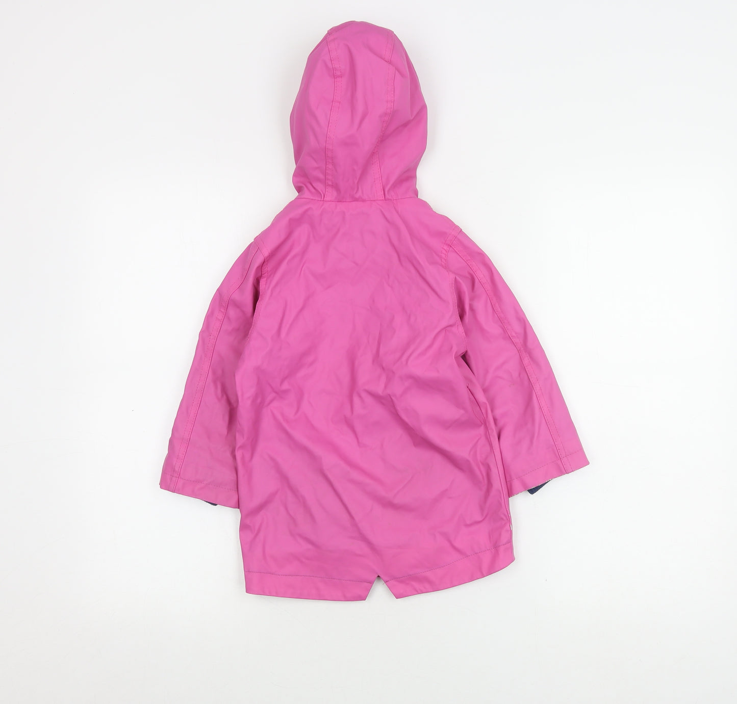 Lily & Dan Pink Girls Rain Coat 3-4 Years Hooded Mid-Length