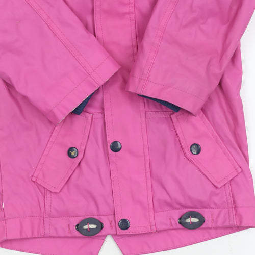 Lily & Dan Pink Girls Rain Coat 3-4 Years Hooded Mid-Length
