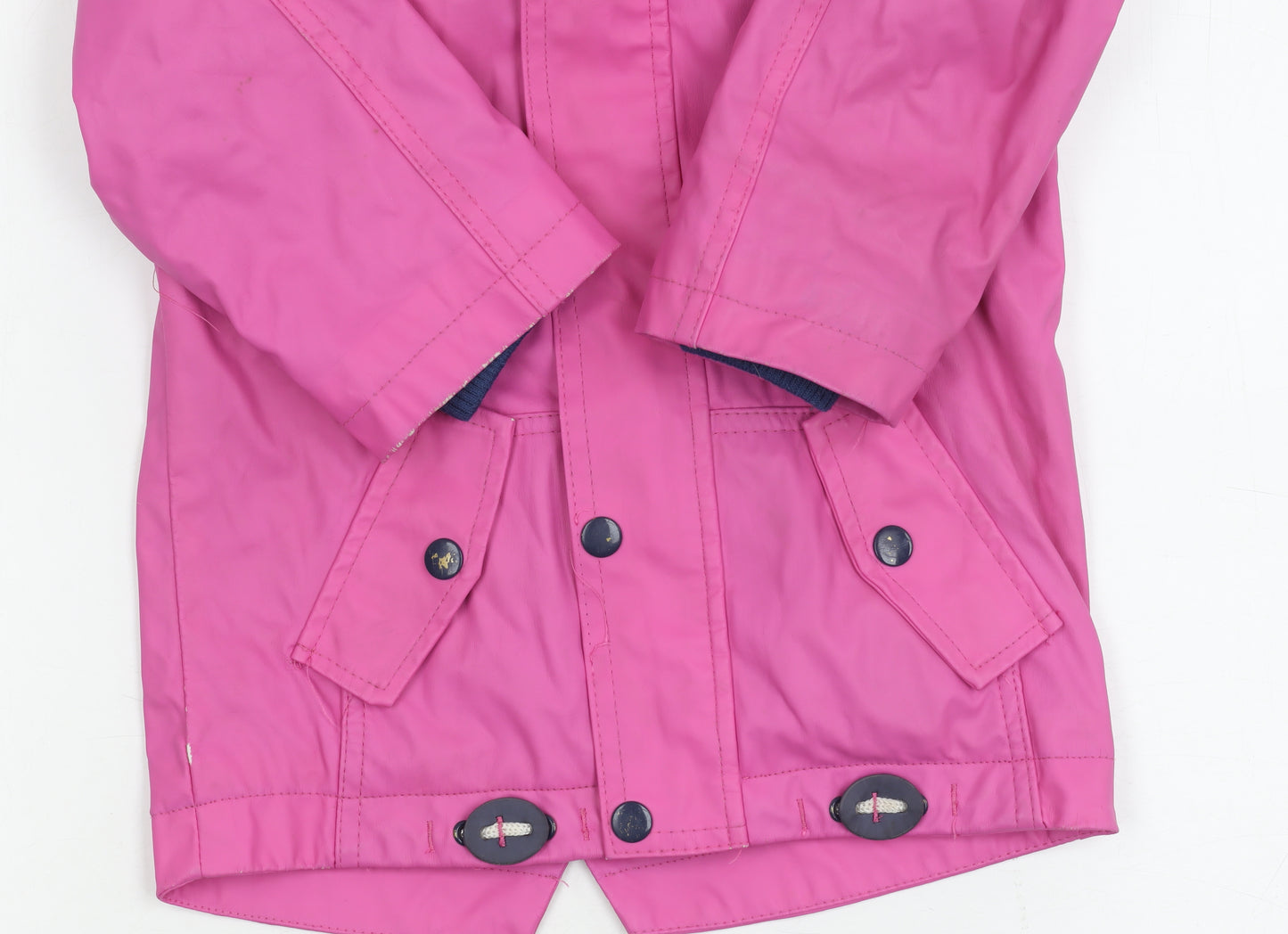 Lily & Dan Pink Girls Rain Coat 3-4 Years Hooded Mid-Length