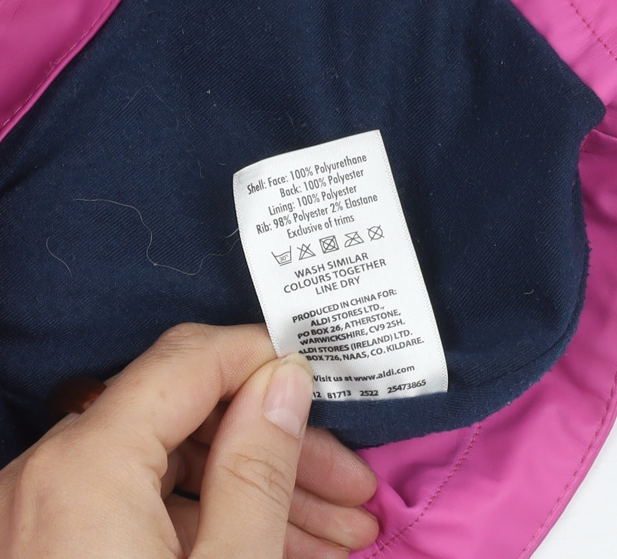 Lily & Dan Pink Girls Rain Coat 3-4 Years Hooded Mid-Length