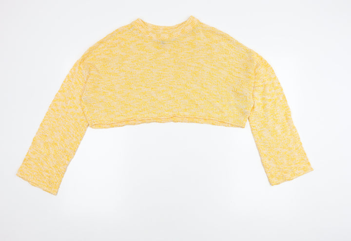 H&M Women's Yellow Knit Shrug Jumper Size M
