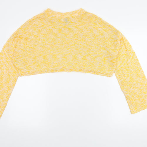 H&M Women's Yellow Knit Shrug Jumper Size M