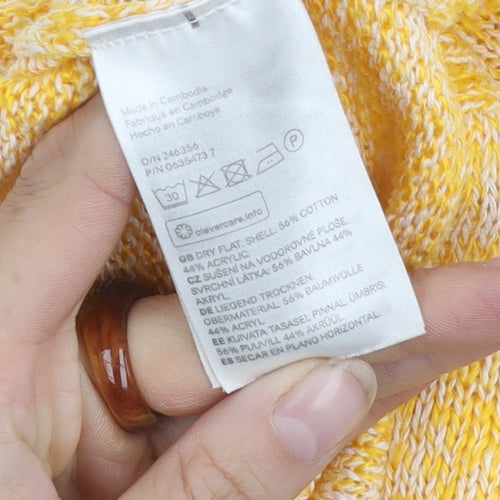 H&M Women's Yellow Knit Shrug Jumper Size M