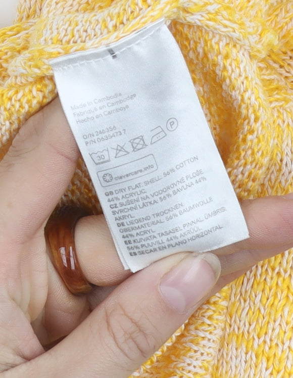 H&M Women's Yellow Knit Shrug Jumper Size M