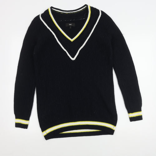 Next Women's Black V-Neck Pullover Jumper Size 6