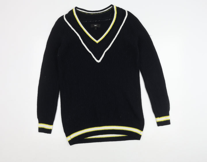 Next Women's Black V-Neck Pullover Jumper Size 6