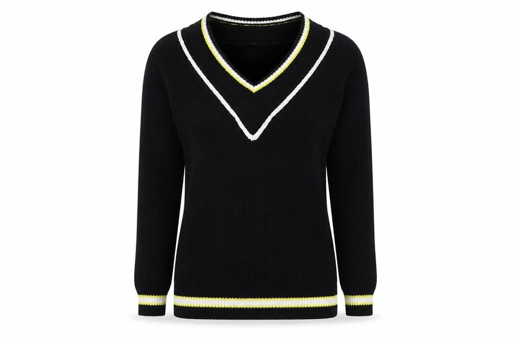 Front view of Next Women's Black V-Neck jumper, size 6