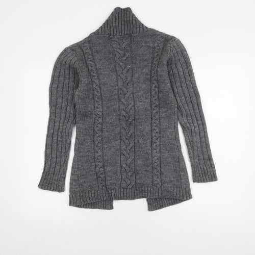 Ek-Kip Women's Grey Cable-Knit Cardigan M