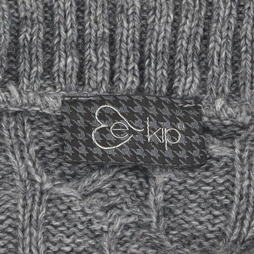Ek-Kip Women's Grey Cable-Knit Cardigan M