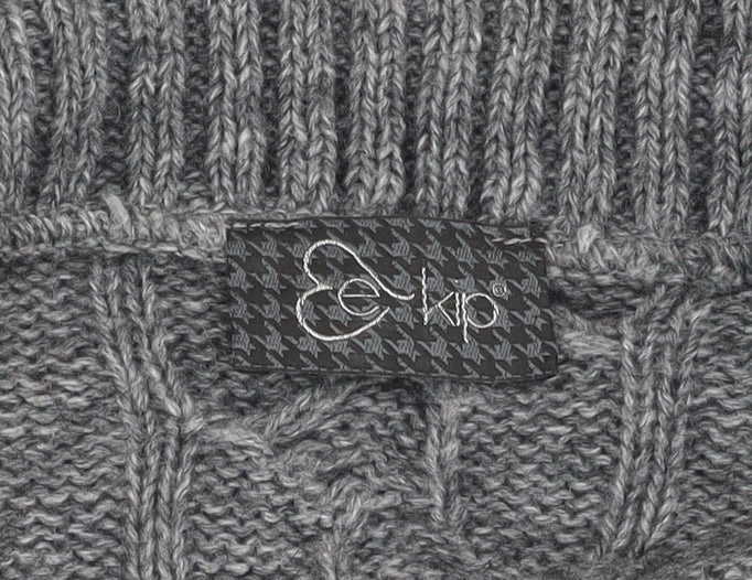 Ek-Kip Women's Grey Cable-Knit Cardigan M