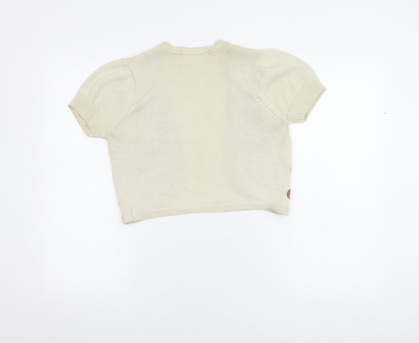 Zara Women's Ivory Floral Embroidered Shrug, Size M