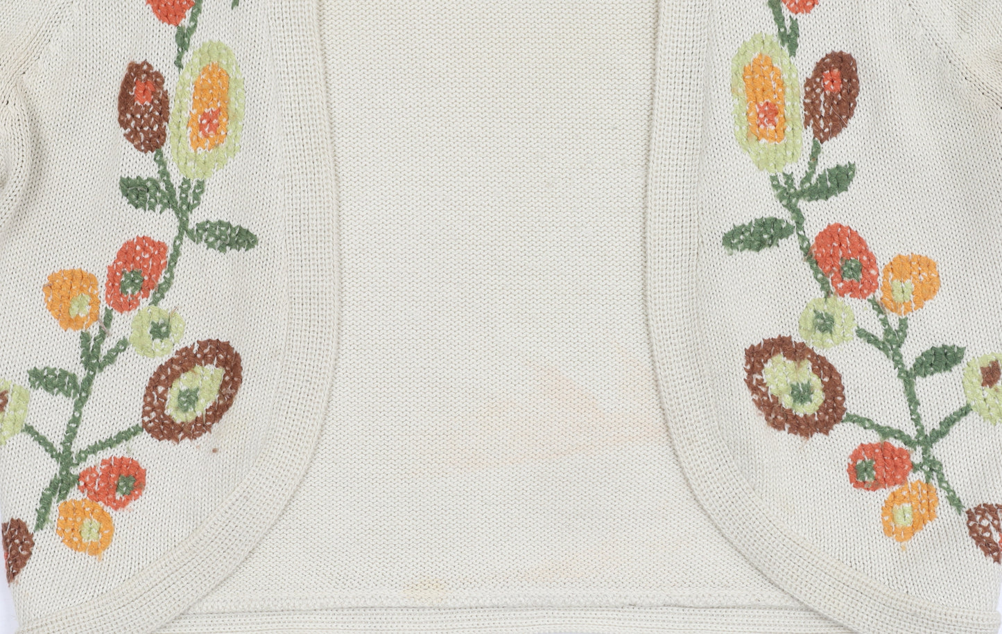 Zara Women's Ivory Floral Embroidered Shrug, Size M