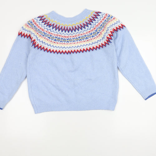 Joules Women's Blue Fair Isle Pullover Jumper, Size 12