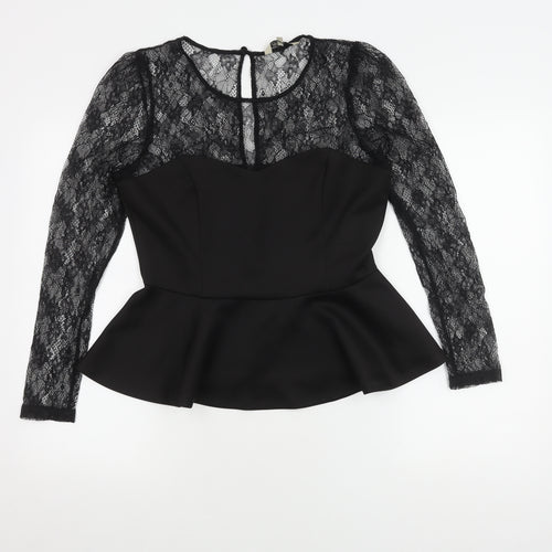 Kelly Brook Black Lace Top for Women Size 14