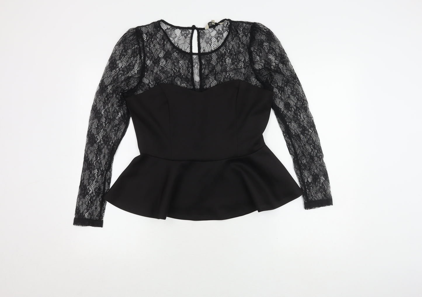 Kelly Brook Black Lace Top for Women Size 14