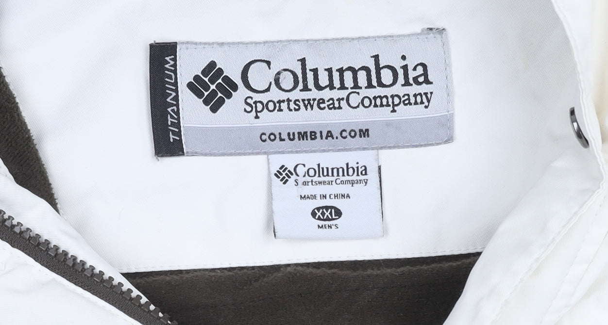 Columbia Men's Beige XXL Ski Jacket with Hood