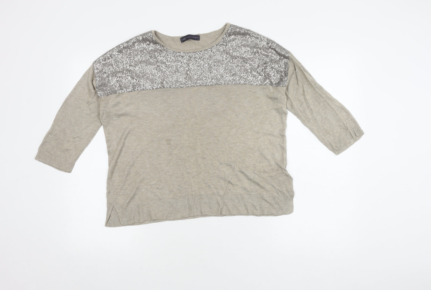 Marks and Spencer Women's Gold Sequin Pullover Size 14